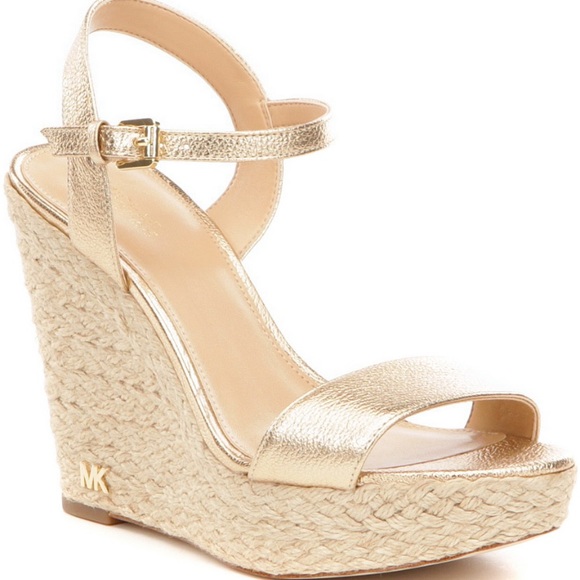 MICHAEL Michael Kors Shoes - MICHAEL Michael Kors Gold Espadrille Wedges